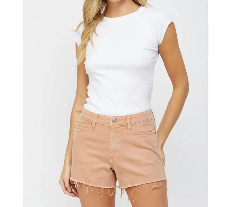 Sports Fitness Wear High-Rise Vintage Shorts In Baked Clay