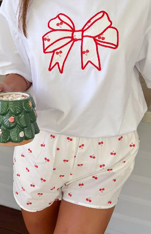 Fashion Must-have Alexea Cherry Print Pajama Shorts
