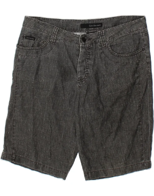Fashionable Ease CALVIN KLEIN JEANS Womens Regular Casual Shorts W32 Large  Grey Linen