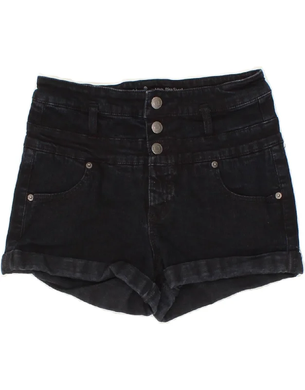 Comfortable and simple MOSSIMO Womens High Waist Denim Shorts US 10 Large W30 Navy Blue Cotton