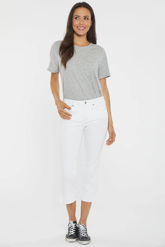 Sports Style Chloe Capri Jeans In Petite - Optic White
