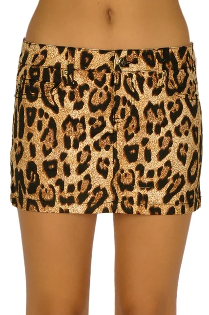 Exclusive Customization Mini Skirt Leopard Print