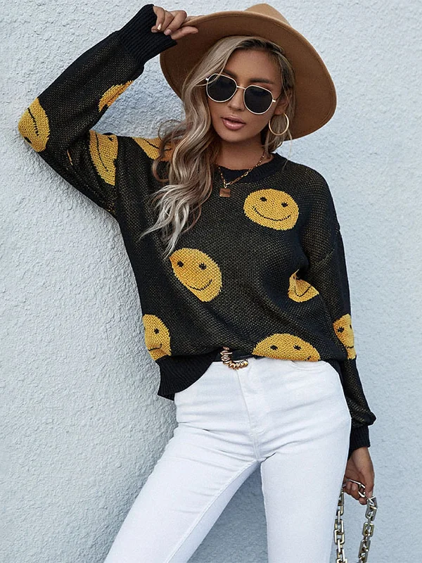 Practical Style Smiley Face Sweater