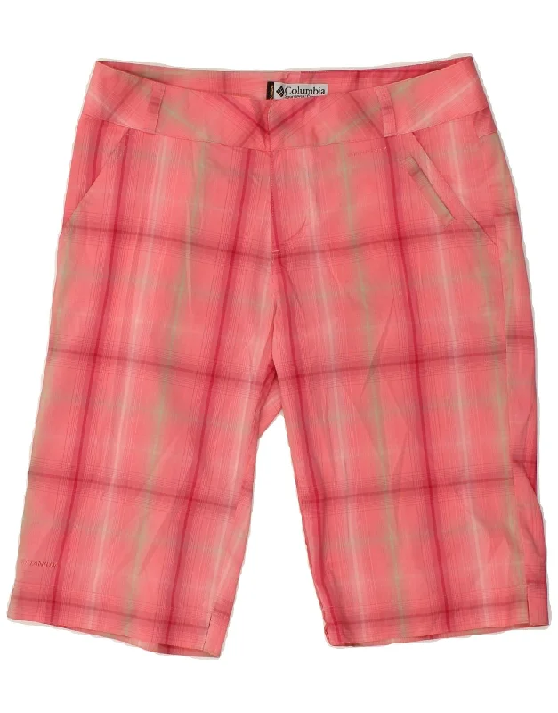 Retro Fashion COLUMBIA Womens Bermuda Shorts US 6 Medium W30  Pink Check Polyester
