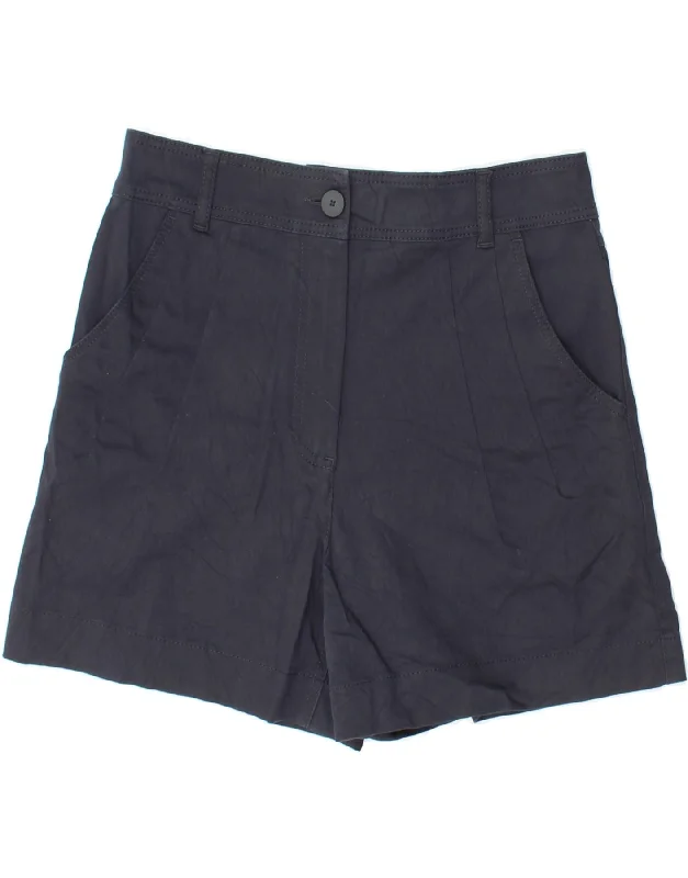 Classic Color MASSIMO DUTTI Womens High Waist Chino Shorts EU 38 Small W28  Navy Blue