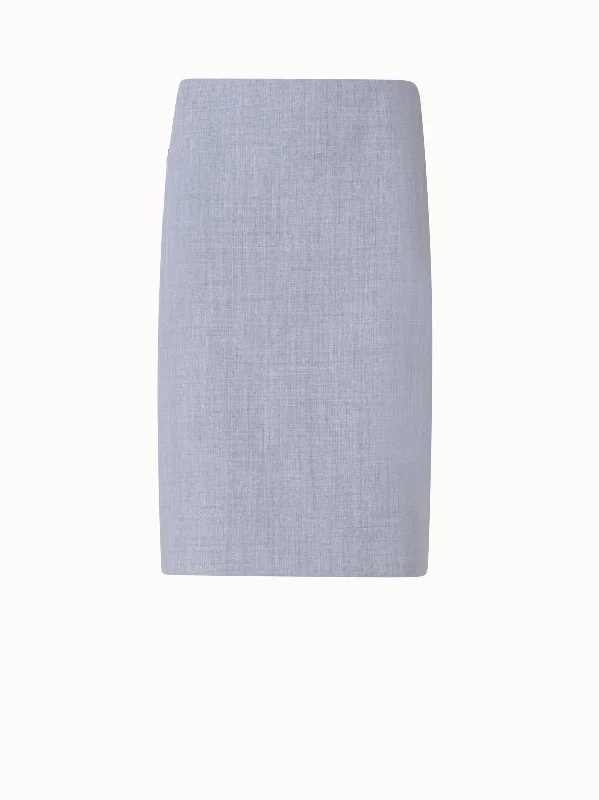 Versatile Itinerary Wool Double-Face Pencil Skirt with Zip Pockets