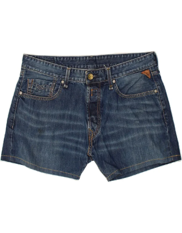 Embroidery Design REPLAY Womens Denim Shorts W36 XL Blue Cotton