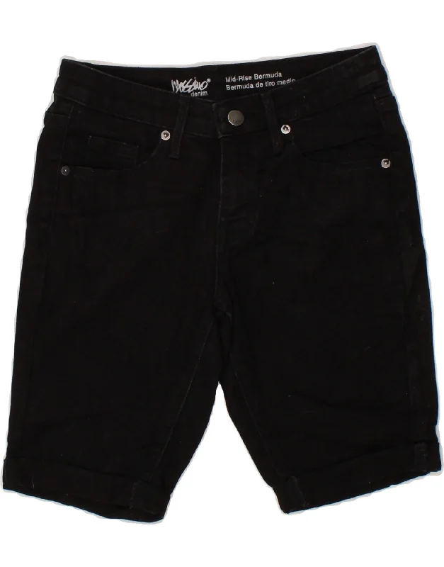 Classic MOSSIMO Womens Mid Rise Bermuda Denim Shorts US 0 XS W25  Black Cotton