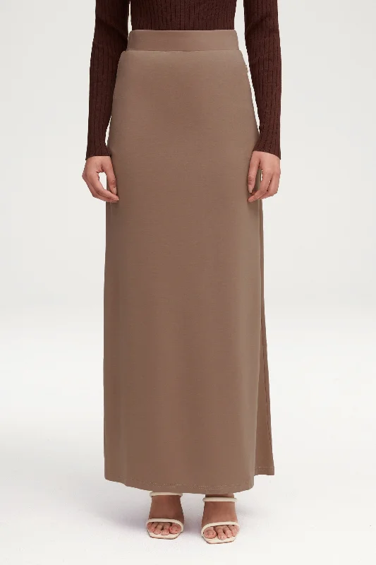 Street Letter Style Essential Jersey Maxi Skirt - Taupe