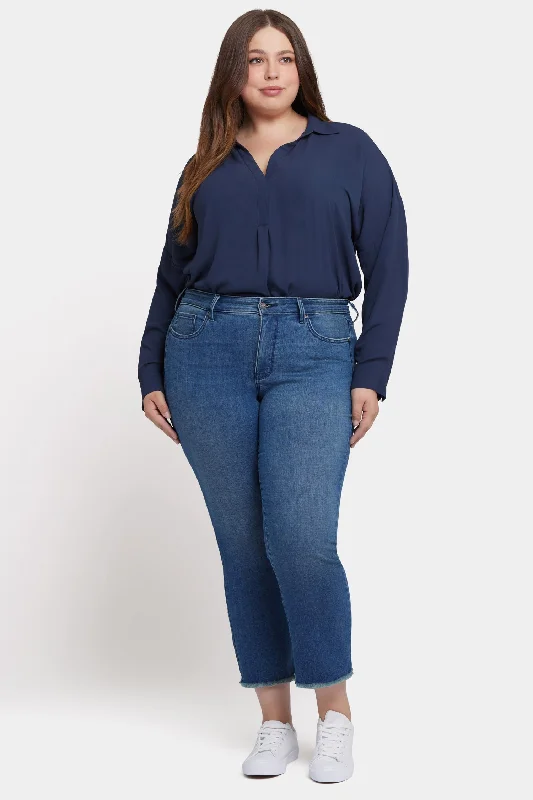Breathable Design Marilyn Straight Ankle Jeans In Plus Size - Blue Ridge