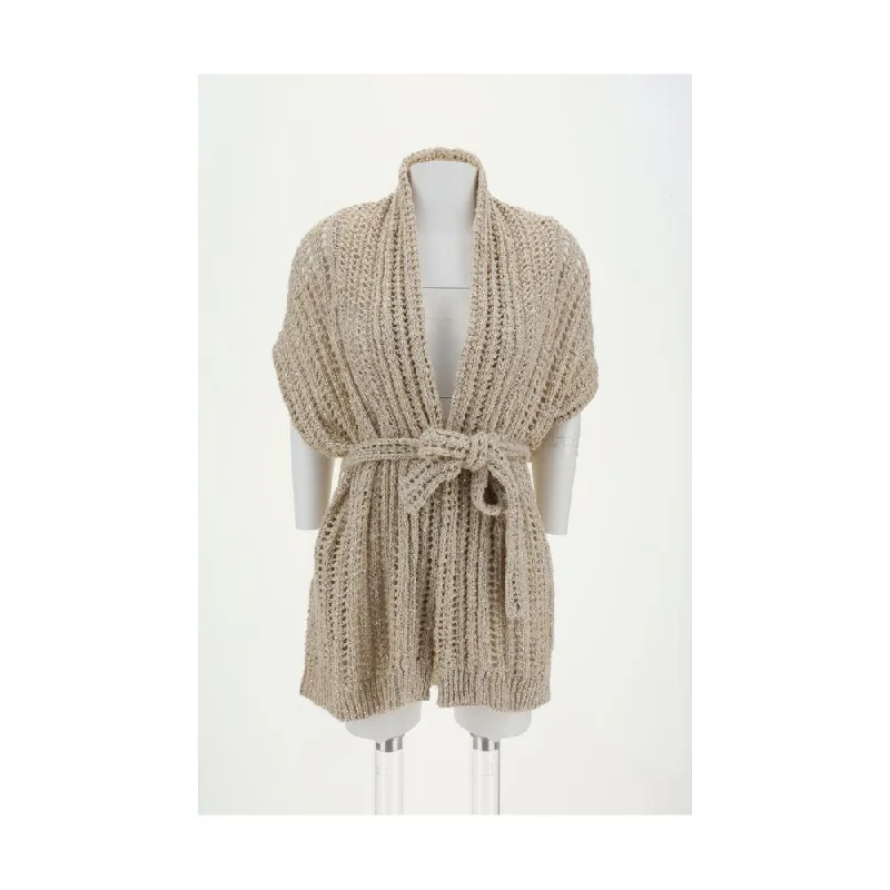Comfortable Wear Brunello Cucinelli Perforated Cardigan with Women's sequins