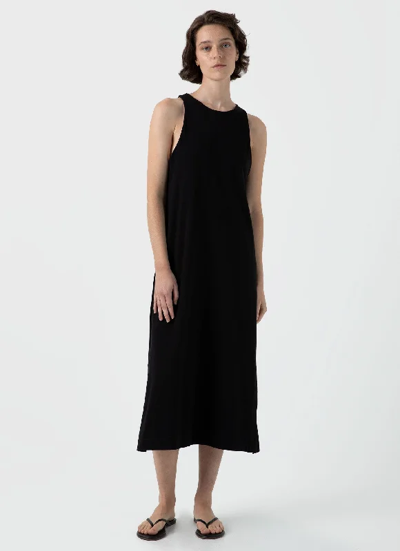 Modern Tailoring Women's Jersey Midi Dress in Black