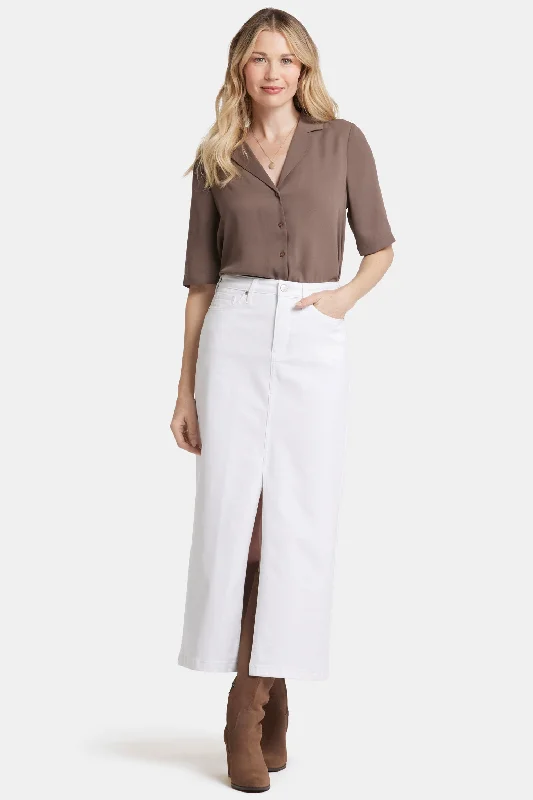 Unique Fashion High Rise Long Skirt - Optic White