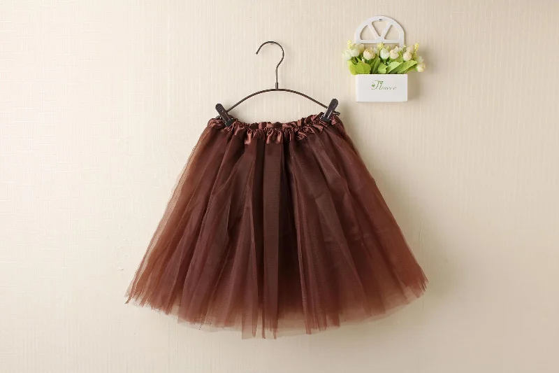 Mid-length Style New Adults Tulle Tutu Skirt Dressup Party Costume Ballet Womens Girls Dance Wear, Coffee, Adults