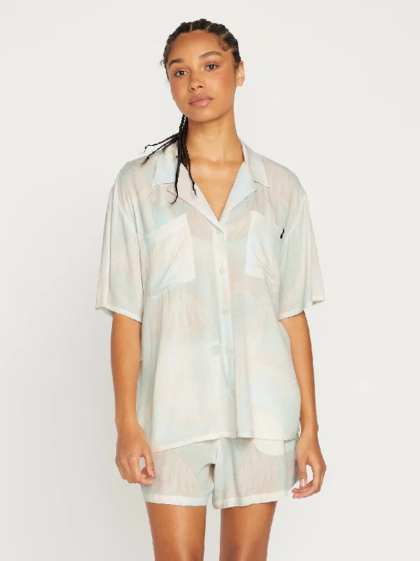 Classic Retro Palmy Nites Shirt - Melon