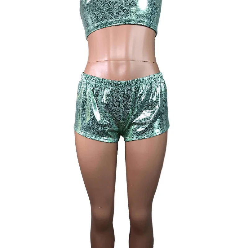 Unique Fashion SALE - SMALL ONLY - Rave Shorts - Mint Green Mystique