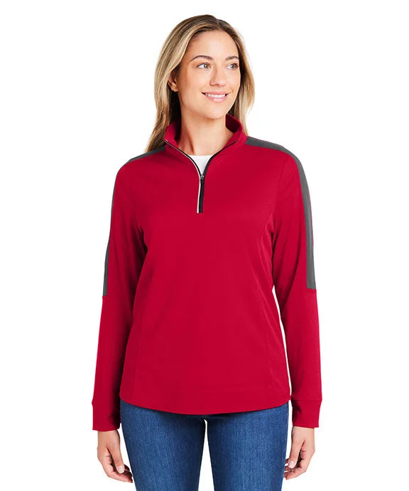 Exquisite Craftsmanship CE404W - Core 365 Ladies Market Snag Protect Mesh Colorblock Quarter-Zip | Classic Red/Carbon Exquisite Craftsmanship CE404W - Core 365 Ladies Market Snag Protect Mesh Colorblock Quarter-Zip | Classic Red/Carbon