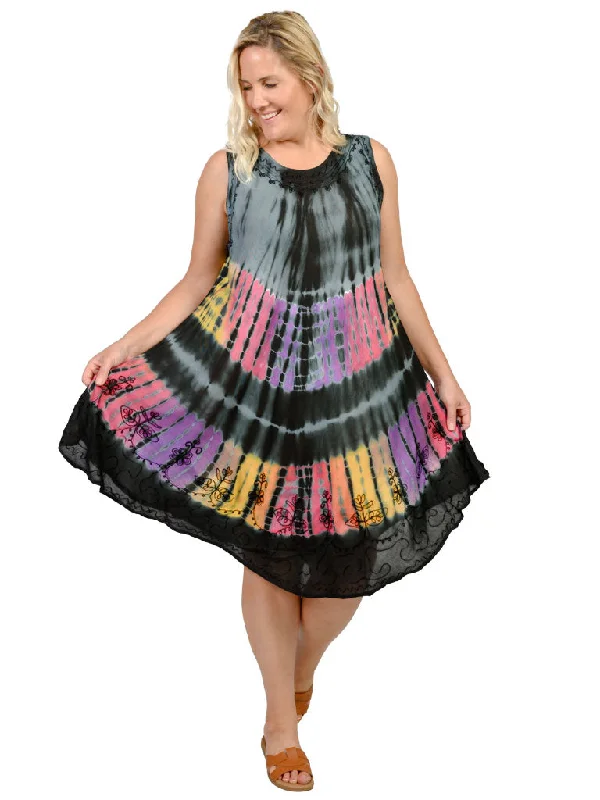 Fashionable Items Tie Dye Umbrella Dresses