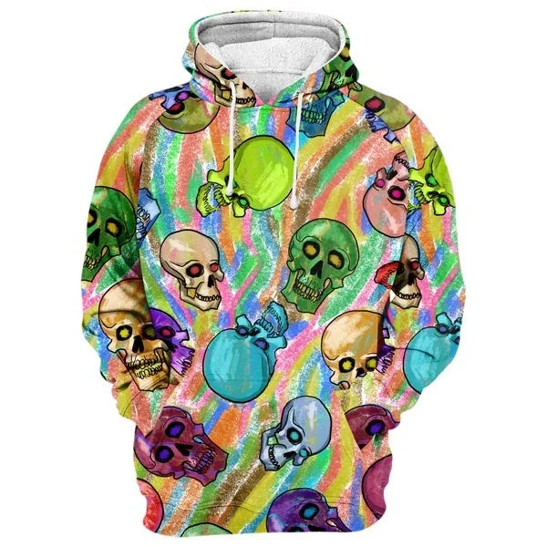 Fashion Selection Crayon Skulls Hoodie