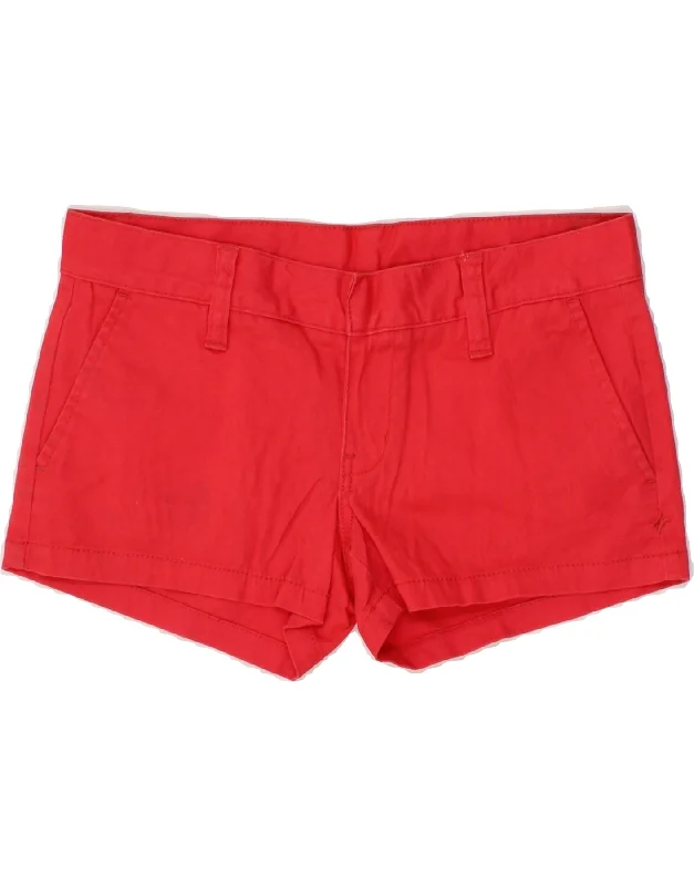 French Style HURLEY Womens Chino Shorts US 3 XS W32  Red Cotton