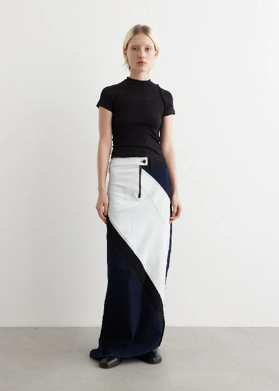 Classic Choice Multiline Triple Denim Skirt