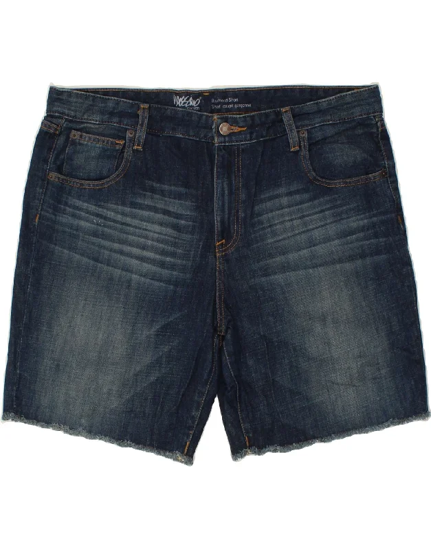 Celebrity Style MOSSIMO Womens Boyfriend Denim Shorts US 14 XL W38  Navy Blue Cotton