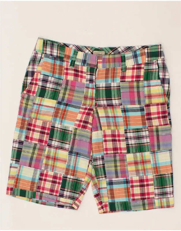 Advanced Customization L.L.BEAN Womens Chino Shorts US 10 Large W32 Multicoloured Check Cotton