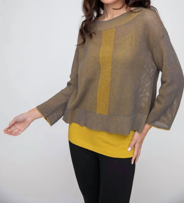 Sports And Leisure Mesh Top In Gold