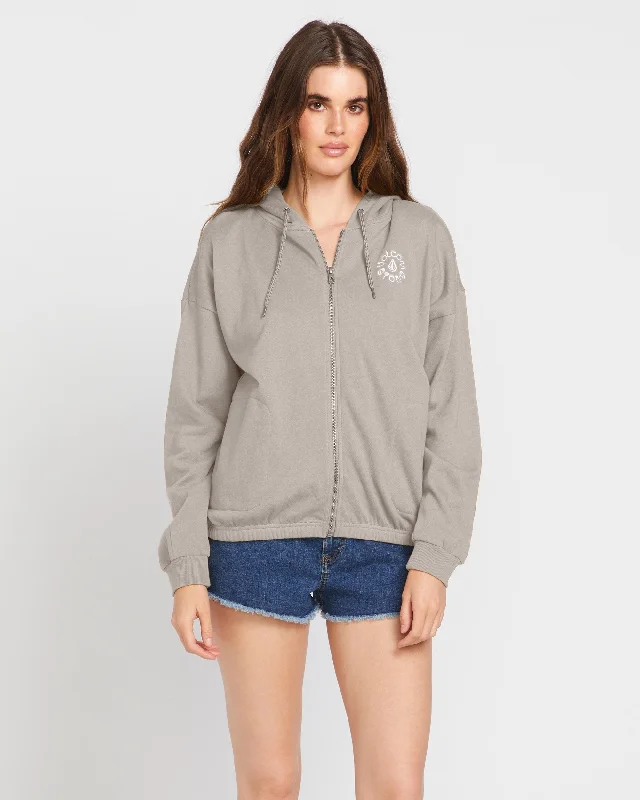 Celebrity Style Truly Deal Zip Hoodie - Concrete