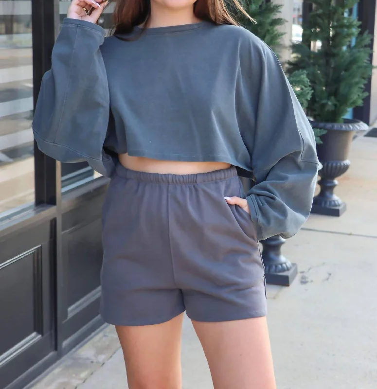 Sports Comfort Style Linley Sweat Shorts In Black