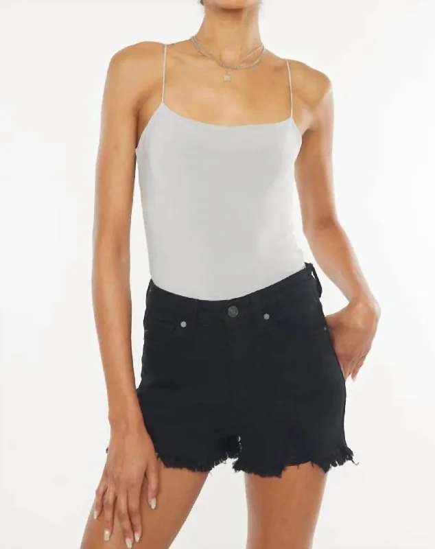 Renaissance Style High Rise Shorts In Black