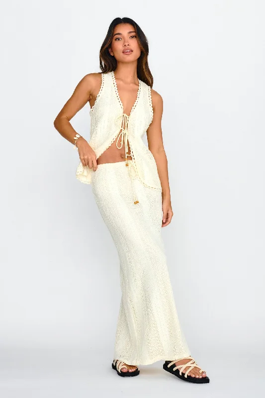 Advanced Customization Ninevah Lace Maxi Skirt Beige