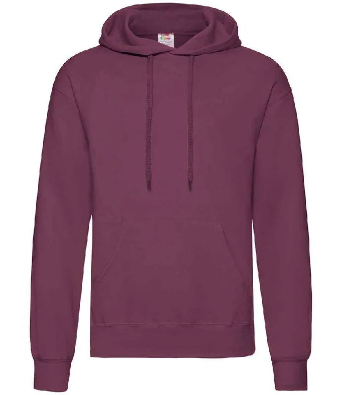 Street Letter Style Fruit of the Loom Classic Hooded Sweatshirt | Burgundy