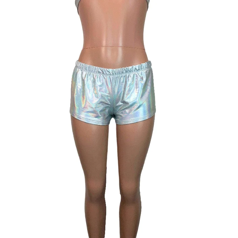 Goddess Style SALE - SMALL Rave Shorts - Opal Holographic