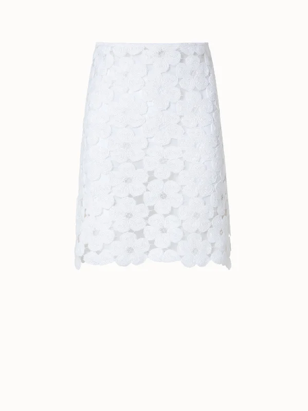 Bright Colors Short Skirt with Anemone Embroidery