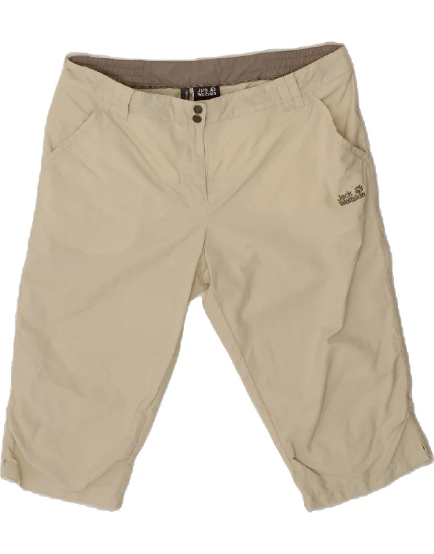 Sports Casual Style JACK WOLFSKIN Womens Bermuda Shorts UK 12 Medium W34  Beige