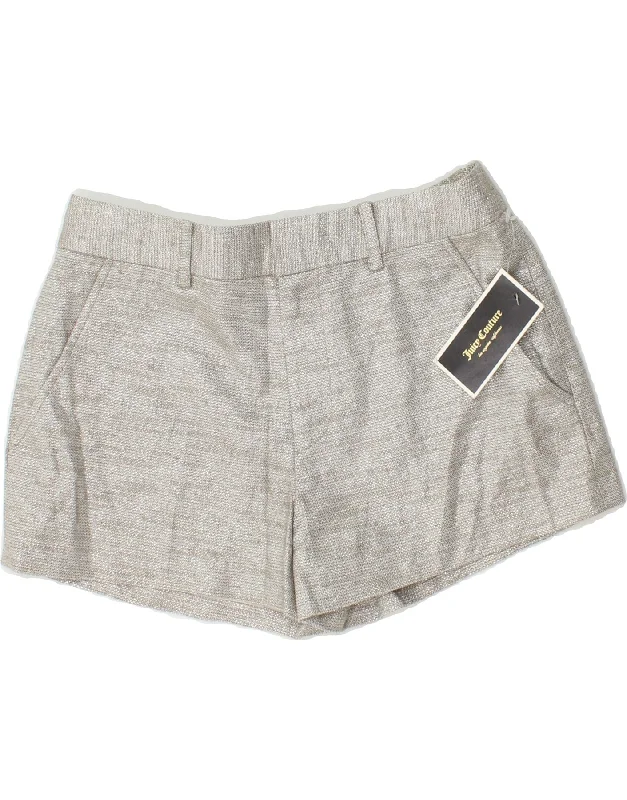 Perfect Tailoring JUICY COUTURE Womens Chino Shorts US 0 XS W24 Silver Cotton