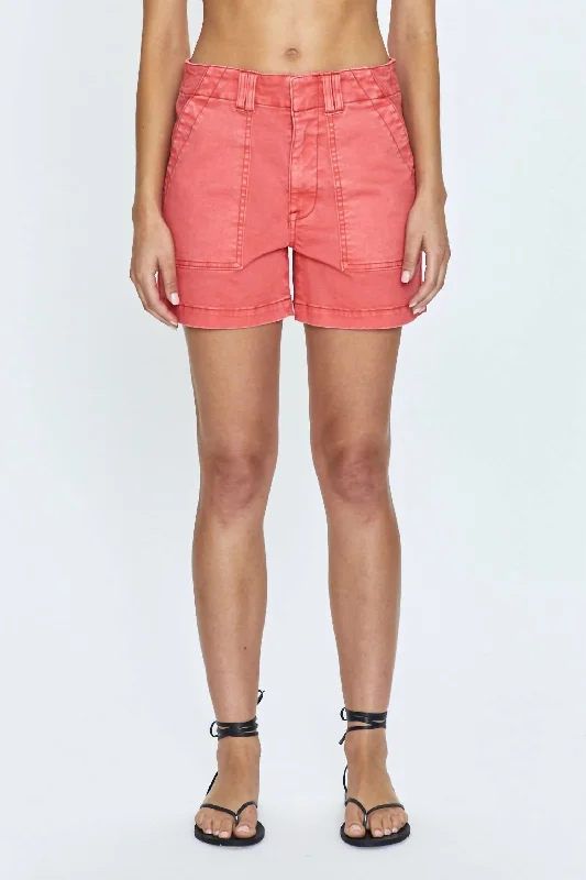 Creative Prints Marissa High Rise Utility Short In Cherry