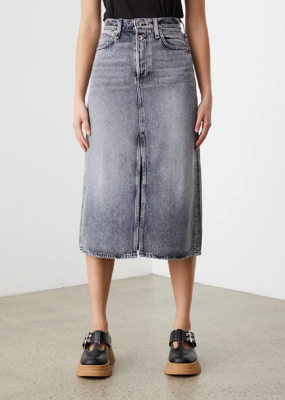 Printed pattern *NO STOCK* Broken In Denim High-Rise Skirt