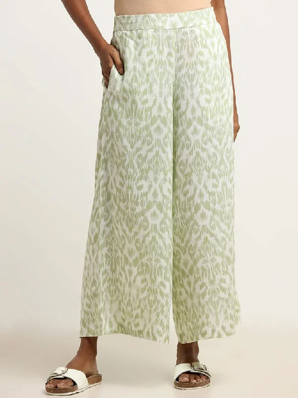Fresh And Natural Utsa Green Printed Palazzos