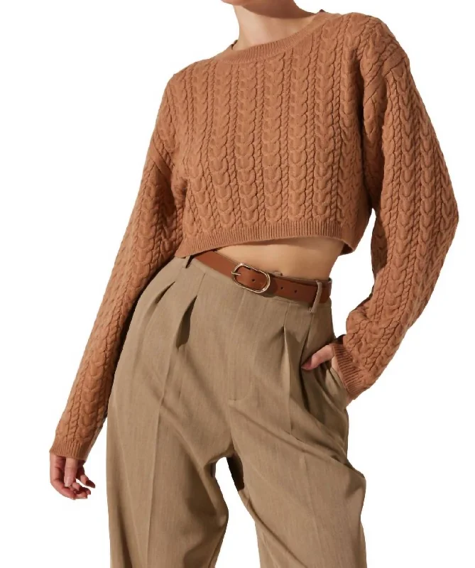 Sports Fitness Style Jorah Sweater In Camel