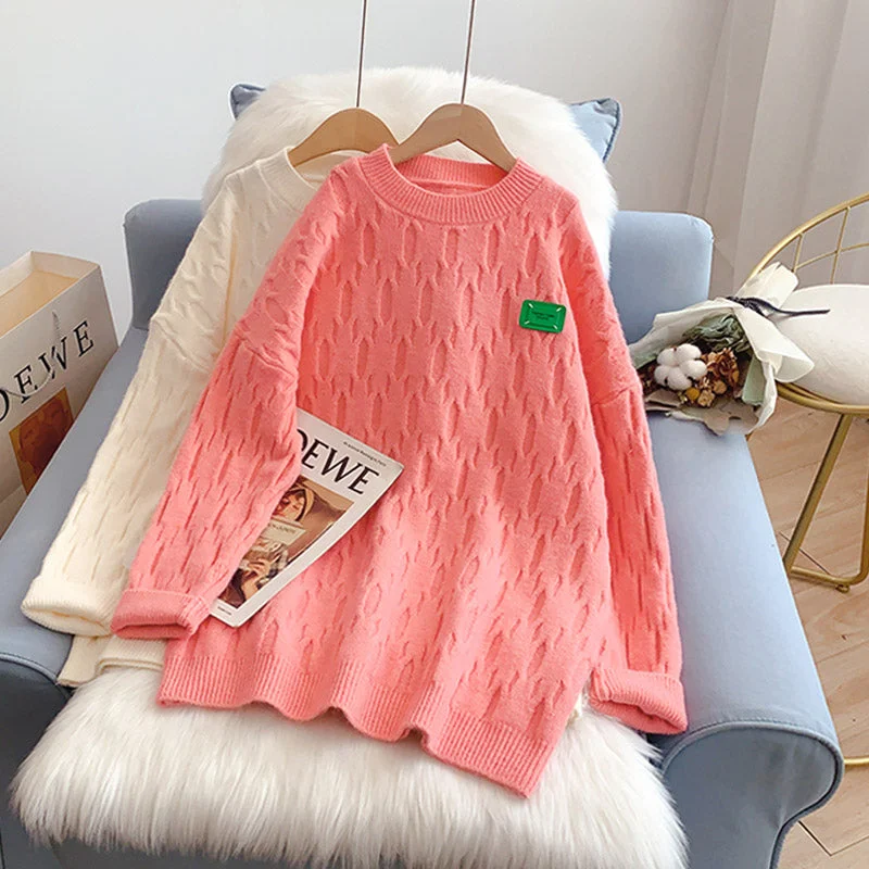 Elegant And Casual Japanese soft pink Pullover  5143
