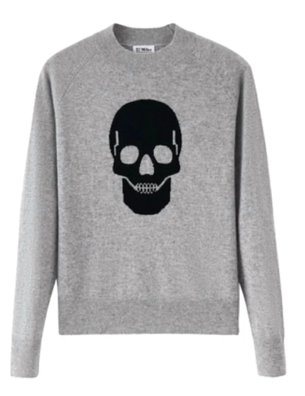 Unique Prints Women's Jesibel Skull Sweater In Heather
