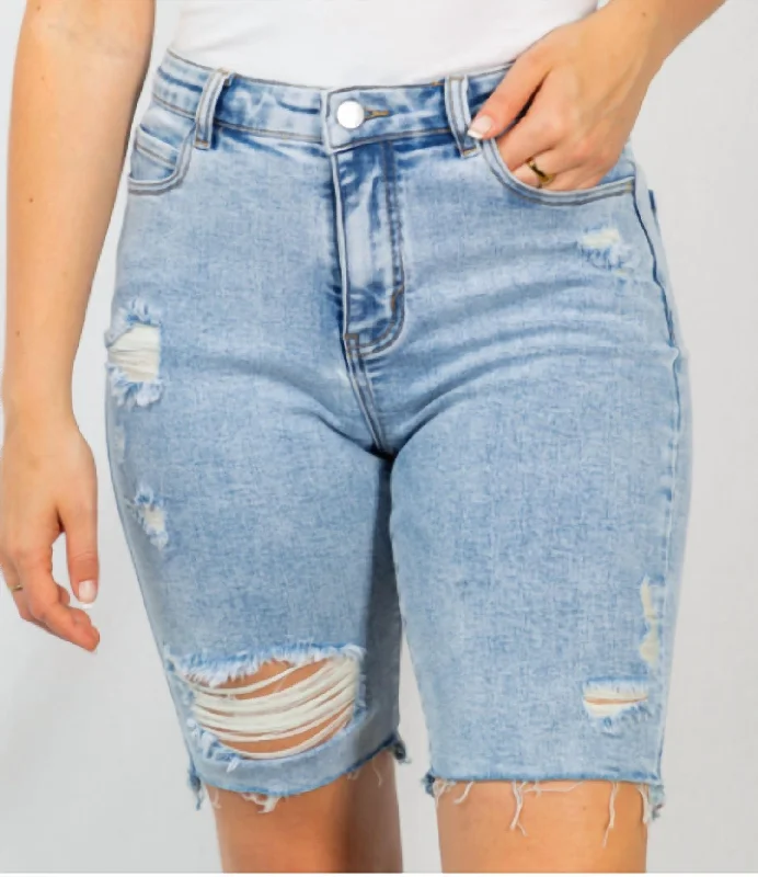 Sports Fashion Luck Be A Lady Biker Shorts In Denim