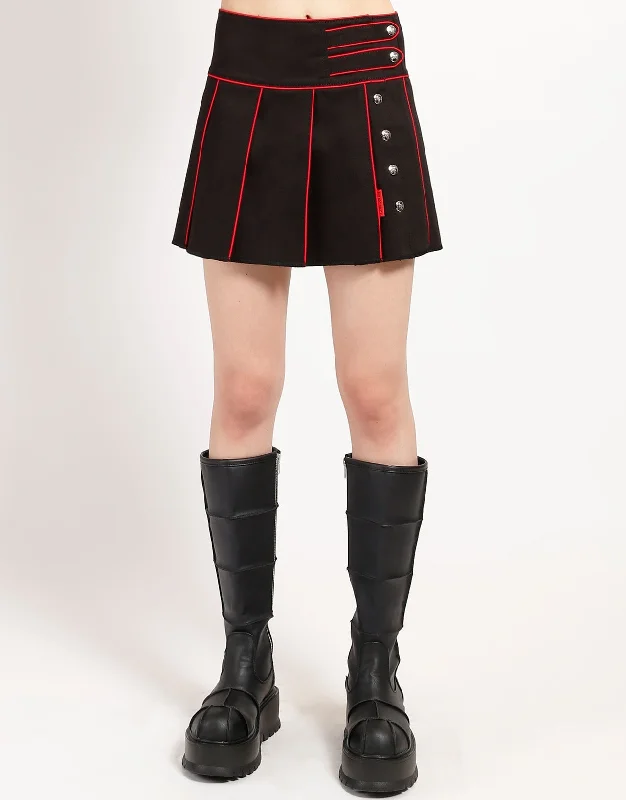 Party Wear BAND PLEATED SKIRT RED