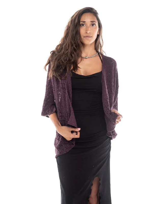 Skirt style Open Front Knitted Square Design Poncho Ana