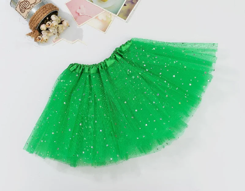Sweet Style Sequin Tulle Tutu Skirt Ballet Kids Princess Dressup Party Baby Girls Dance Wear, Green, Adults
