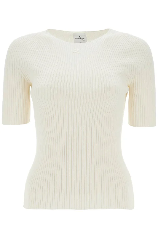 Fashion Classic Courreges Women's Heritage Cotton And Wool Sweater