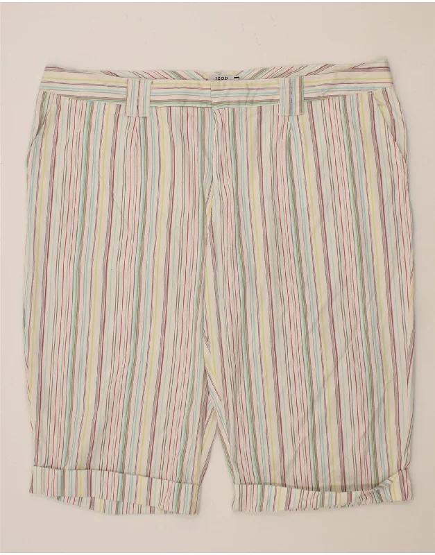Warm And Comfortable IZOD Womens Chino Shorts W48 5XL Multicoloured Striped Cotton