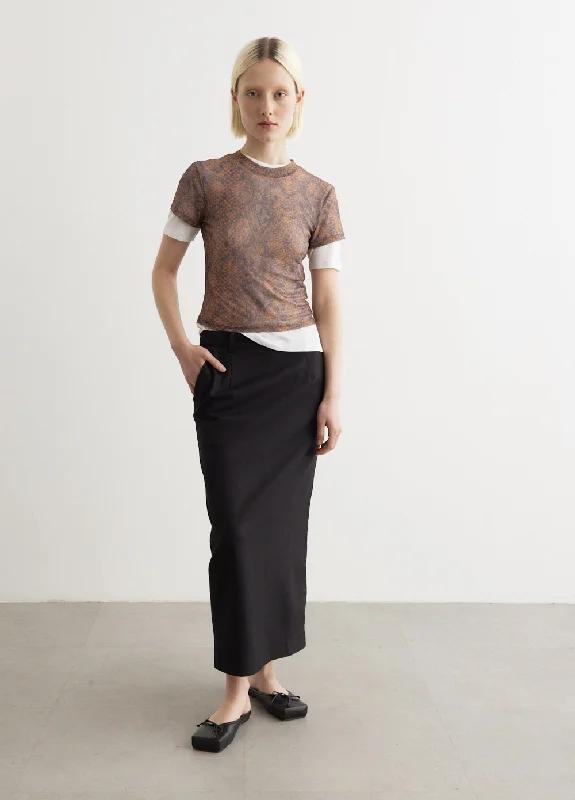 Free And Comfortable Pillar Long Tailored Skirt